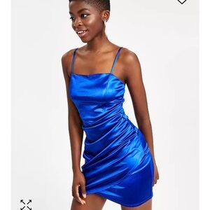 Emerald Sundae Blue Ruched Bodycon Mini Dress